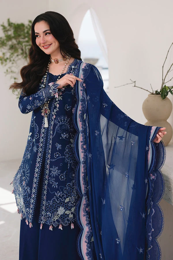 Dhanak-3PC Embroidered Shirt with Khadi Net Embroidered Dupatta - 6222 - Image 5