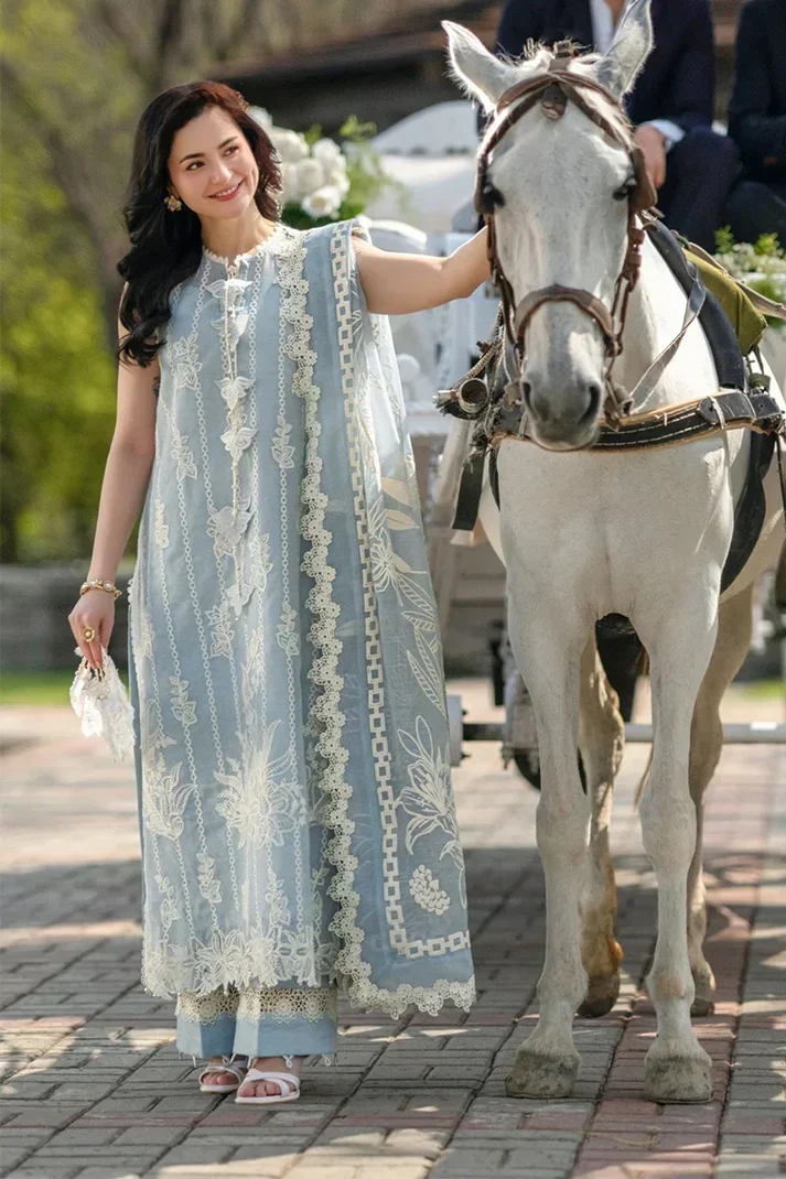 Dhanak-3PC Embroidered Shirt with Digital Printed Embroidered Shawl - 6309 - Image 3