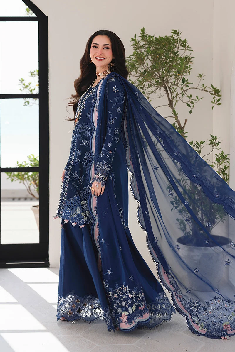 Dhanak-3PC Embroidered Shirt with Khadi Net Embroidered Dupatta - 6222 - Image 4