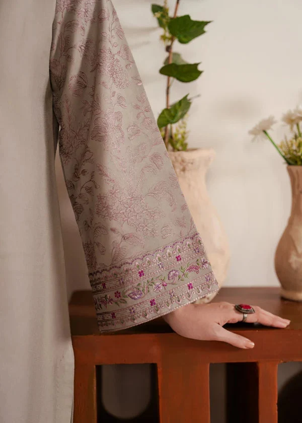 Dhanak-3PC Embroidered Shirt with Digital Printed Wool Shawl - 6444 - Image 2