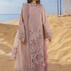 Dhanak-3PC Embroidered Shirt with Khadi Net Embroidered Dupatta - 7005