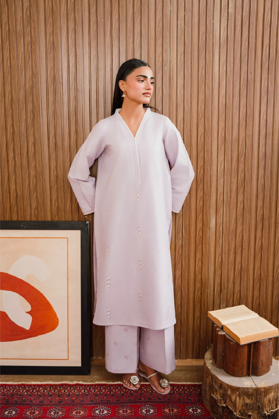 Fiora 2pc Stitched Embroidered - Dune 8018