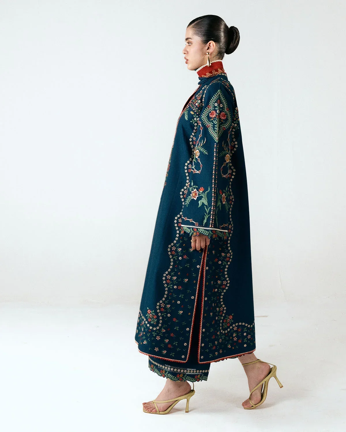 Dhanak-3PC Embroidered Shirt with Digital Printed Shawl- 6395 - Image 3